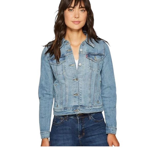 Levi’s Denim Trucker Jacket Medium Wash Cotton Size M - Picture 12 of 13